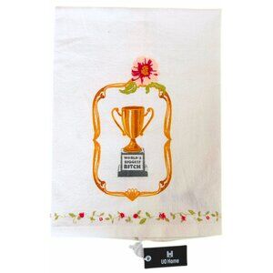 UO Mia Icon Biggest B*atch Cream Tea Towel NEW